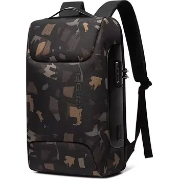 Městský batoh BANGE Business batoh s USB + zámek Parcual Camo 23L