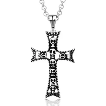 Přívěsek Přívěsek z chirurgické oceli kříž Muerte - Model BEZ ŘETÍZKU (pouze přívěsek)