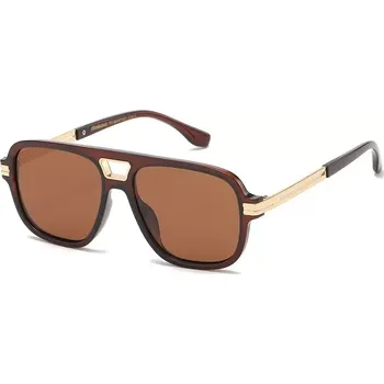 Sluneční brýle MANHATTAN polarizační aviator sluneční brýle Hnědé