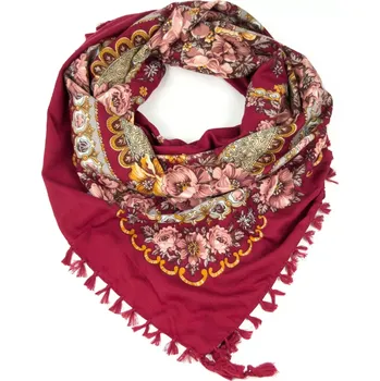 Šála ArtOfPolo Lidová Folk šála 100cm Bordová