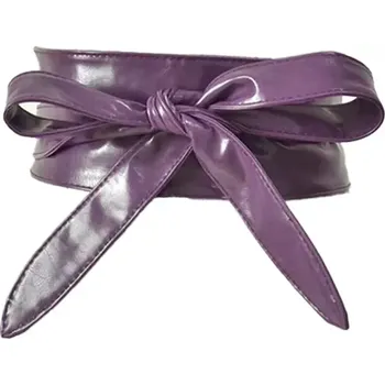 Opasek Dámský široký pásek z umělé kůže Fialový