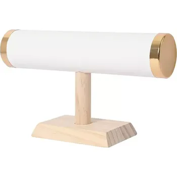 Šperkovnice Dřevěný Stojan na náramky a hodinky s kovovým prvkem Bílý