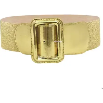 Opasek Dámský strečový široký lesklý pásek Casila Zlatý