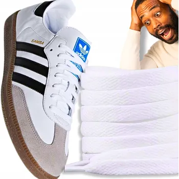 Tkaničky do bot Bílé ploché tkaničky do sportovních bot, tkaničky do tenisek 180 cm