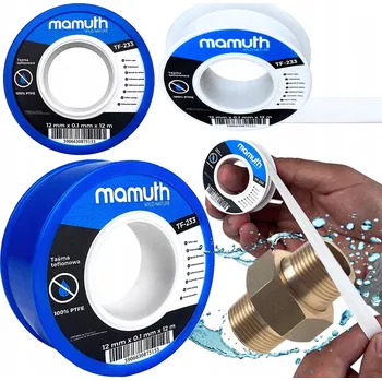 Lepicí páska SILNÁ TEFLONOVÁ PÁSKA TĚSNICÍ PTFE TEFLON NA ZÁVITY 12mm x 0,1mm x 12m