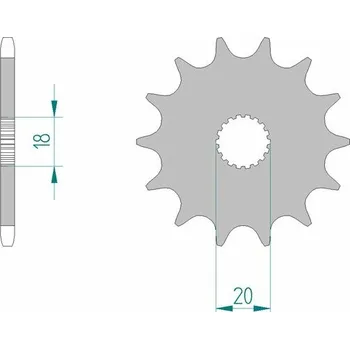 Nářadí na motocykly Ocelová standardní přední řetězová kola AFAM 61300 - 520 61300-14