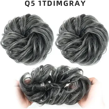 Příčesek Gumička na messy drdol s umělými vlasy | syntetické vlasy - 3