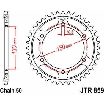 Nářadí na motocykly JT SPROCKETS Ocelové standardní zadní kolo 859 - 530 JTR859.46