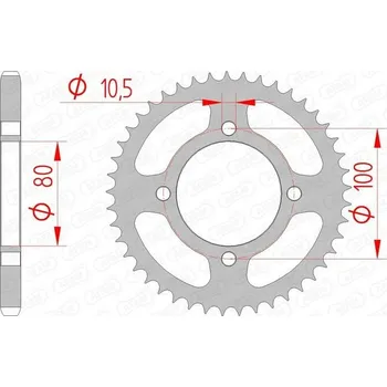Nářadí na motocykly Ocelové standardní zadní kolo AFAM 14213 - 428 14213-45