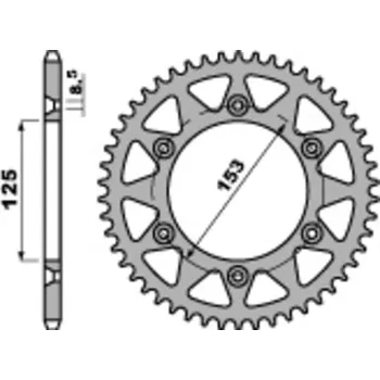 Nářadí na motocykly Ocelová standardní zadní řetězová kola PBR 289 - 520 289.50.C45