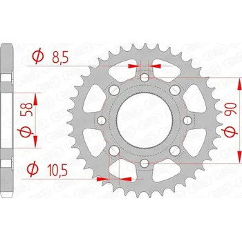 Nářadí na motocykly Ocelové standardní zadní kolo AFAM 10201 - 428 10201-51