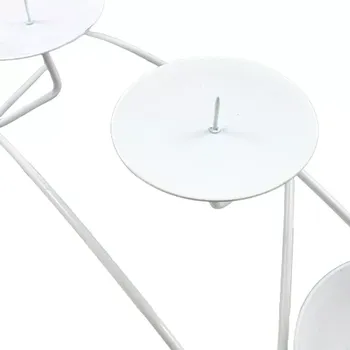 Kovový adventní svícen bílý