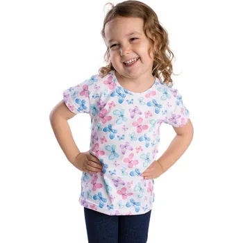 Dívčí tričko Betty mode bílé motýlci