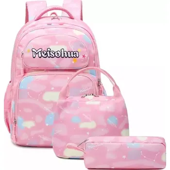 Školní batoh Meiso Dívčí školní batoh set 3v1 Mráček 18L