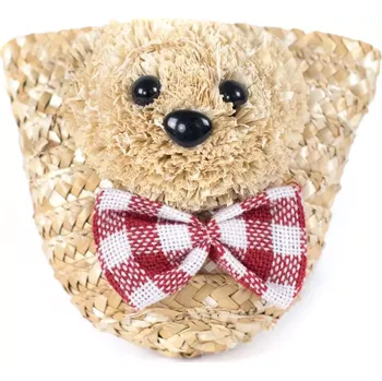 Dětská slaměná kabelka Teddy bear
