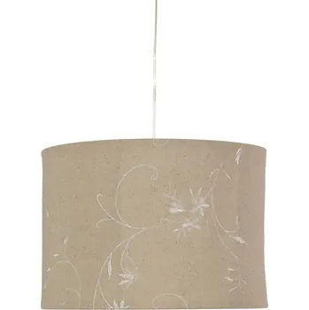 Závěsné svítidlo Farm béžové s lněným stínidlem do obýváku a jídelny 35 cm CANDELLUX