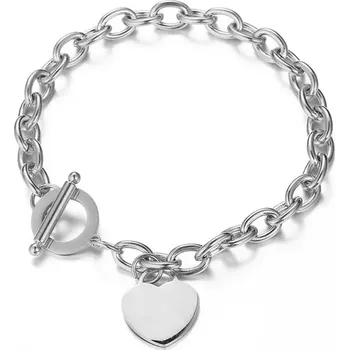 Náramek Ocelový náramek se Srdíčkem Stříbrný