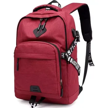 Městský batoh Sportovní vycházkový Limited Batoh s USB portem Červený