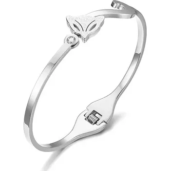 Náramek Dámský ocelový náramek s Liška Fox - Stříbrný