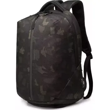 Městský batoh Ozuko studentský školní batoh batoh s USB + zámek Hunting Camo 33L