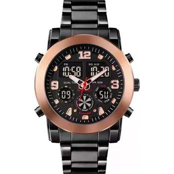 Hodinky Skmei 1642 pánské duální hodinky Cuprum Zlaté