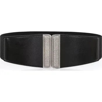 Opasek Dámský elastický pružný pásek s přezkou Paulin Černý