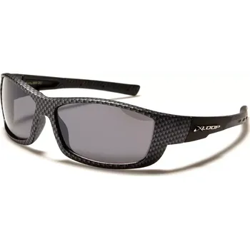 X-LOOP Carbon sportovní zrcadlové sluneční brýle Černé kouřové