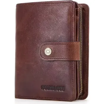 Contacts® malá kožená peněženka Proklos Hnědá