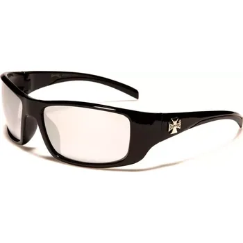 CHOPPERS Pánské Biker obdélníkové Sluneční brýle Stříbrné