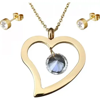 Souprava šperků Souprava šperků z chirurgické oceli Srdce Zlatý