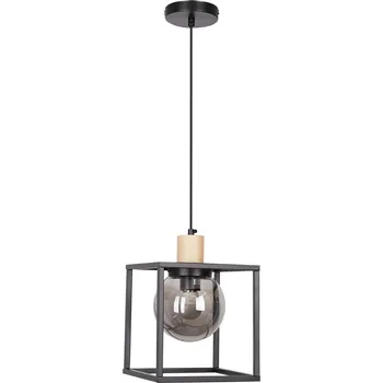 Závěsné retro svítidlo 2 černé s kouřovým stínidlem, nastavitelné do obýváku a jídelny