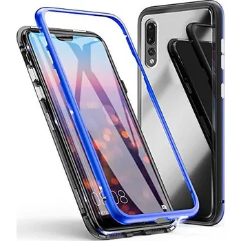 Pouzdro na mobilní telefon Beweare Magnetický oboustranný kryt s tvrzeným sklem na Samsung Galaxy Note 8 - modrý