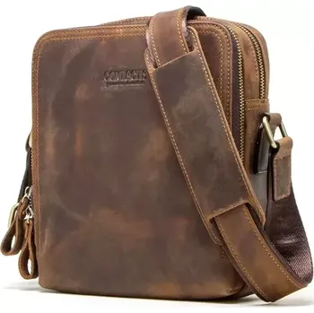 Contacts® pánská kožená taška Raban Hnědá 3L