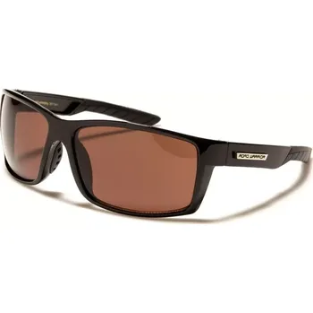 Sluneční brýle ROAD WARRIOR obdélníkové sluneční brýle Černé lesklé