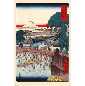 Obraz Plakát Ichikoku Bridge Ando Hiroshige plakát bez rámu 61 x 91,5 cm