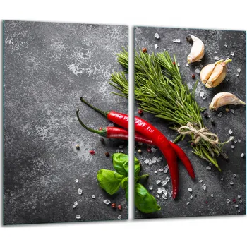 Obraz SKLENĚNÁ DESKA NA KRAJOVÁNÍ 2x30x52 CHILLI Tvrzené Sklo KUCHYŇSKÁ DESKA 7v1