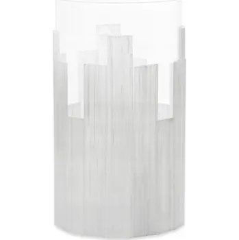 Váza Skleněná váza s ozdobným selenitem Přírodní kámen Válec 18 cm