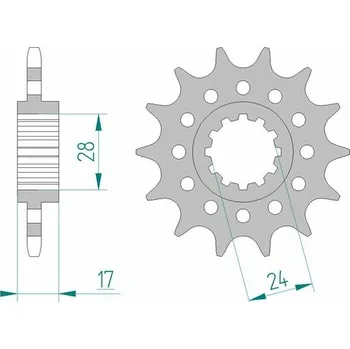 Nářadí na motocykly Ocelové standardní přední kolo AFAM 20511 - 520 20511-14