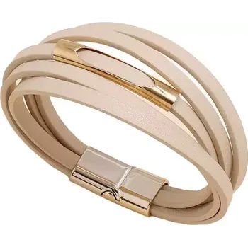 Náramek Pětiřadý náramek Gold Eye Béžový