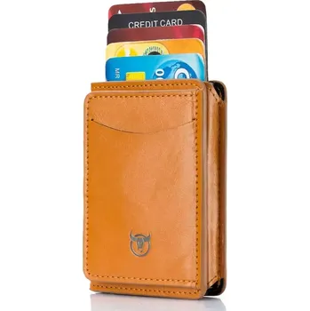 Peněženka BULLCAPTAIN kožená hliníková dokladovka RFID Khaki