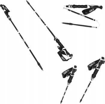 Trekingová hůl Trekkingové hole nastavitelné pro chůzi Nordic Walking černé