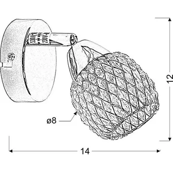 Nástěnné svítidlo Nástěnné svítidlo Clear glamour skleněné nastavitelné do obýváku a ložnice transparentní CANDELLUX