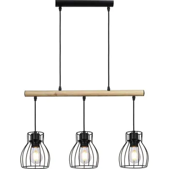 Závěsné svítidlo Bernita černé loftové 3x E27 do obýváku, kuchyně nebo jídelny 66 cm