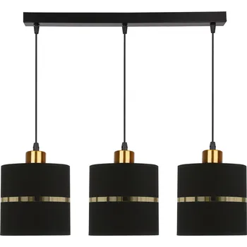 Assam závěsná lampa černá+zlatá 3x60W E27 stínidlo černé+zlatý pruh 5903034817451