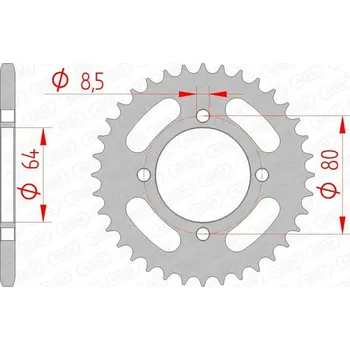 Nářadí na motocykly Ocelové standardní zadní kolo AFAM 12101 - 420 12101-32