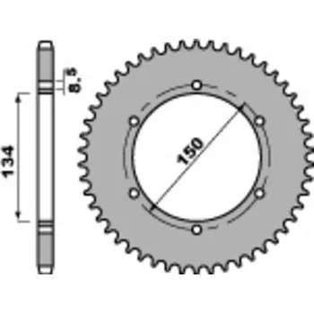 Nářadí na motocykly Ocelová standardní zadní řetězová kola PBR 463 - 428 463.48.C45