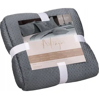 Prostěradlo Přehoz na postel Spod Igły i Nitki velur 240 cm x 220 cm šedý