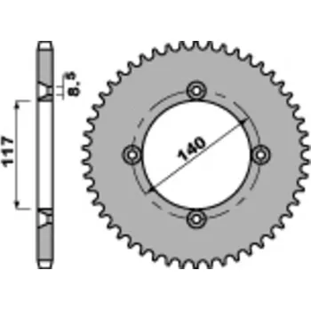 Nářadí na motocykly Ocelová standardní zadní řetězová kola PBR 831 - 428 831.46.C45