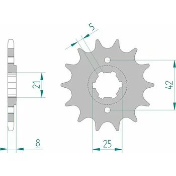 Nářadí na motocykly Ocelová standardní přední řetězová kola AFAM 21502 - 520 21502-16