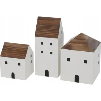 Obraz Sada vánočních dekorací BOLTZEXMAS, 3 ks, dřevěné domečky, vánoční ozdoba